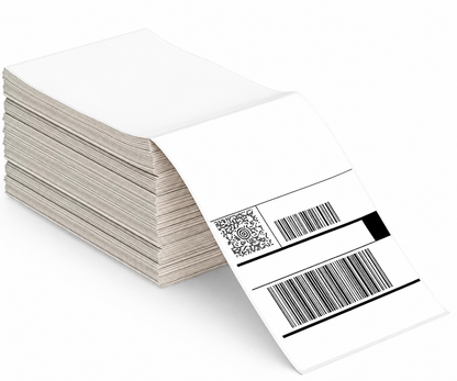 Gritt Labels 4" x 6" Direct Thermal Fanfold Labels, Stack of 500 Labels