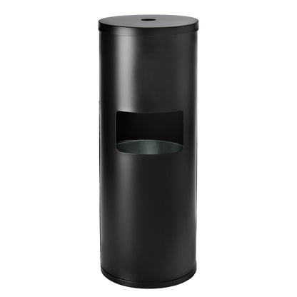 Gritt Commercial Black Stainless Steel Wipe Dispenser Station with 7 Gallon Built-In Trash Can
