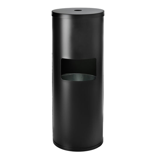 Gritt Commercial Black Stainless Steel Wipe Dispenser Station with 7 Gallon Built-In Trash Can
