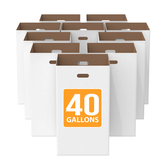Gritt Commercial 40 Gallon Corrugated Cardboard Trash Can and Recycling Container – 10 PACK