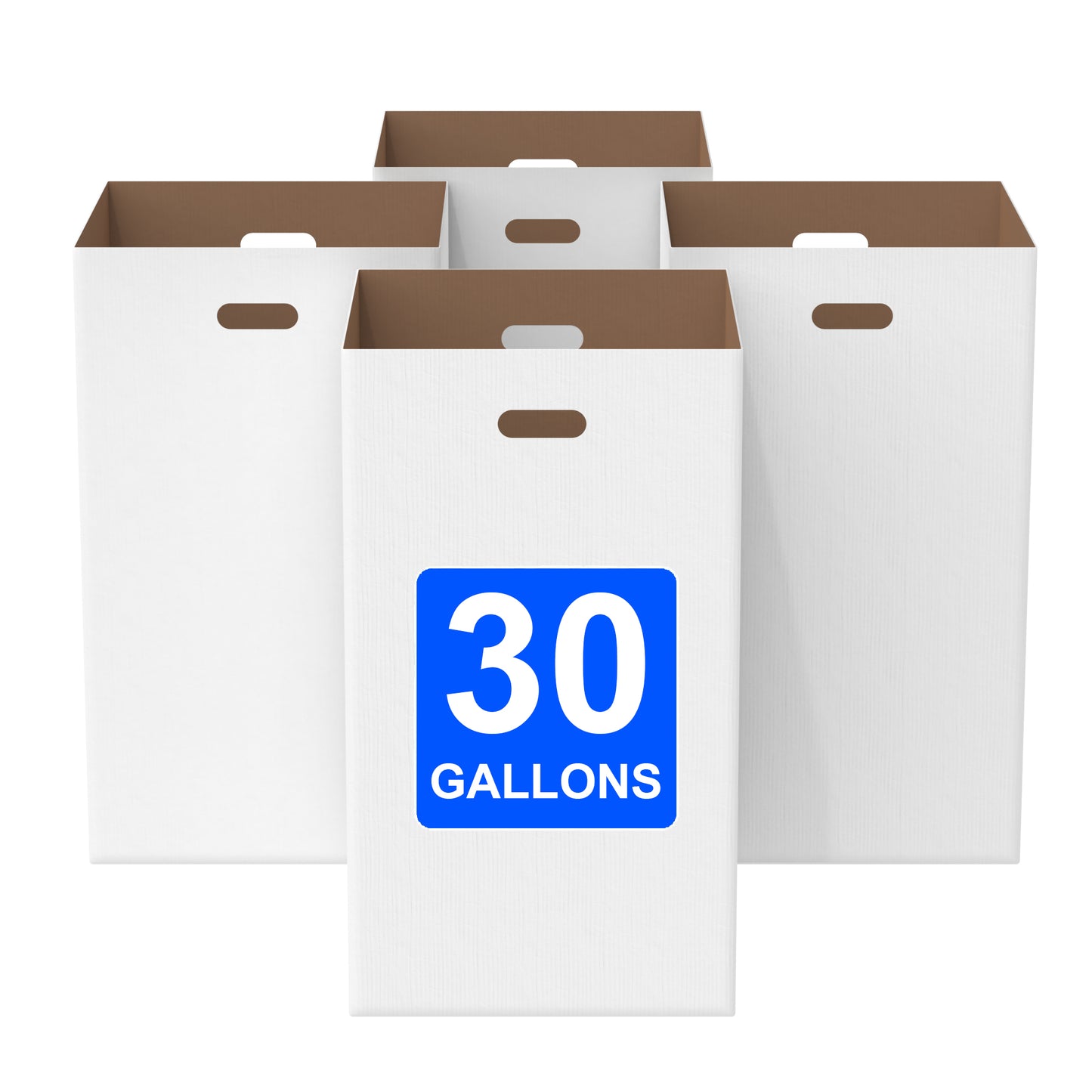 Gritt Commercial 30 Gallon Corrugated Cardboard Trash Can and Recycling Container – 4 PACK