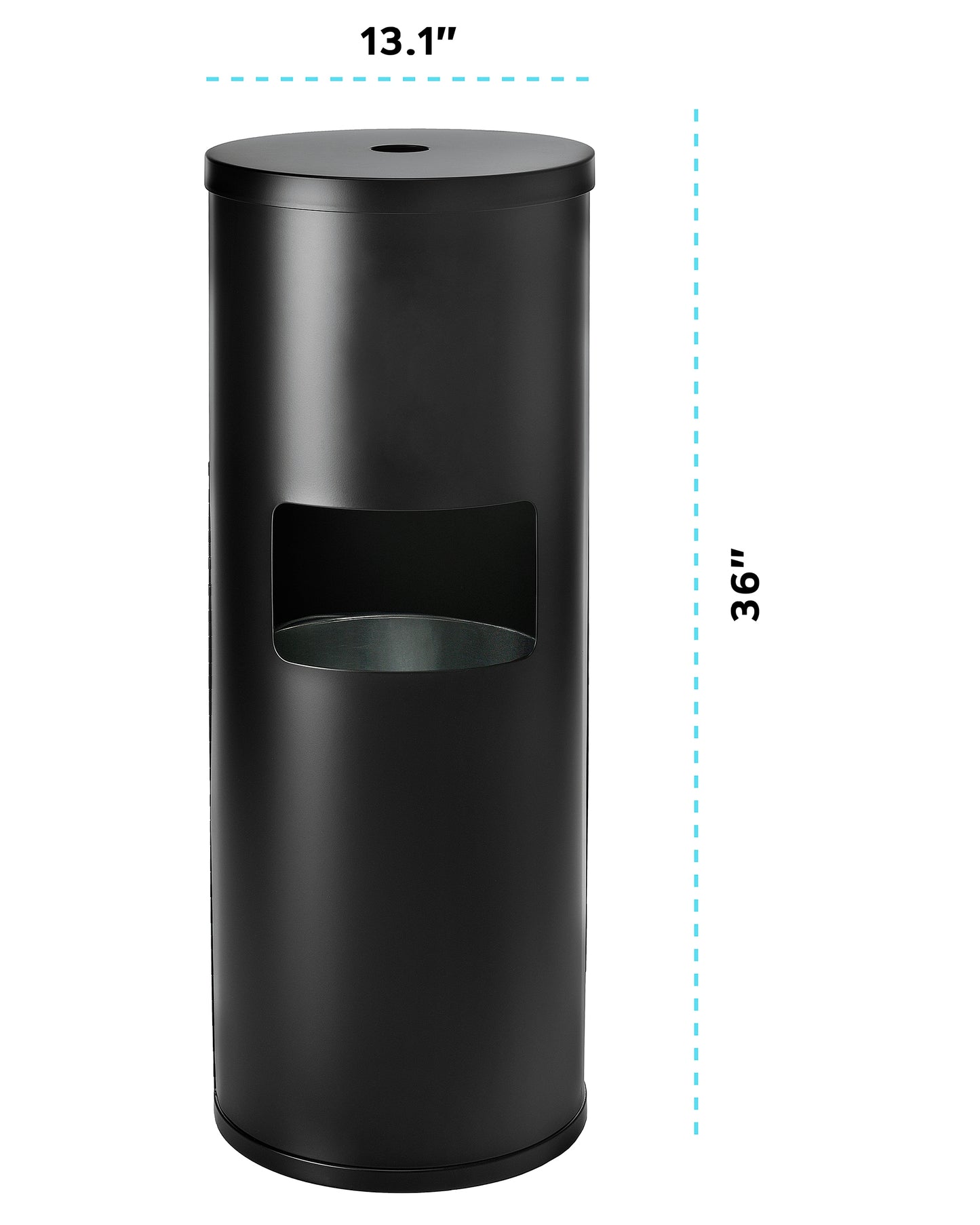 Gritt Commercial Black Stainless Steel Wipe Dispenser Station with 7 Gallon Built-In Trash Can