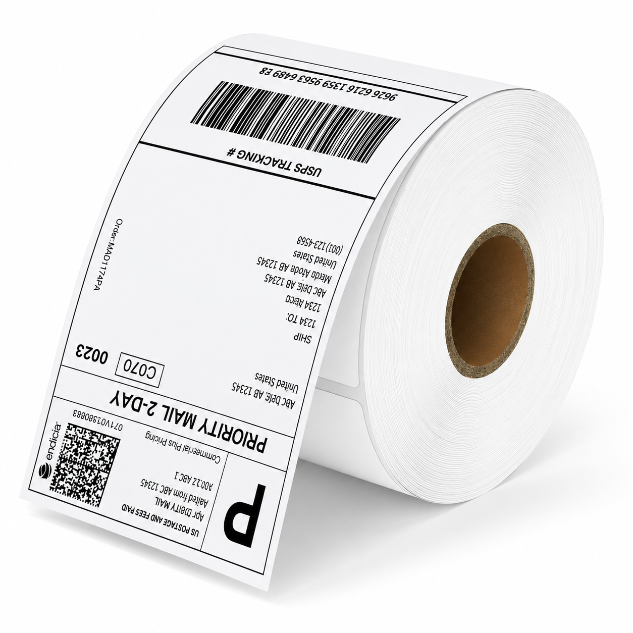Gritt Labels 4" x 6" Direct Thermal Labels, Roll of 250 Labels