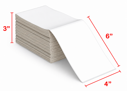 Gritt Labels 4" x 6" Direct Thermal Fanfold Labels, Stack of 500 Labels