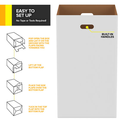 Gritt Commercial 30 Gallon Corrugated Cardboard Trash Can and Recycling Container – 4 PACK