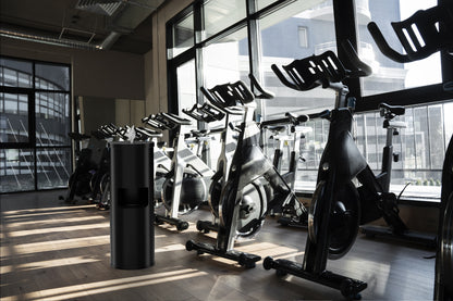 Gritt Commercial Black Stainless Steel Wipe Dispenser Station with 7 Gallon Built-In Trash Can