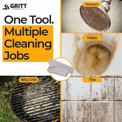 Gritt Commercial Pumice Stone Cleaning Stick, Heavy-Duty Scouring Stone, 12-Pack