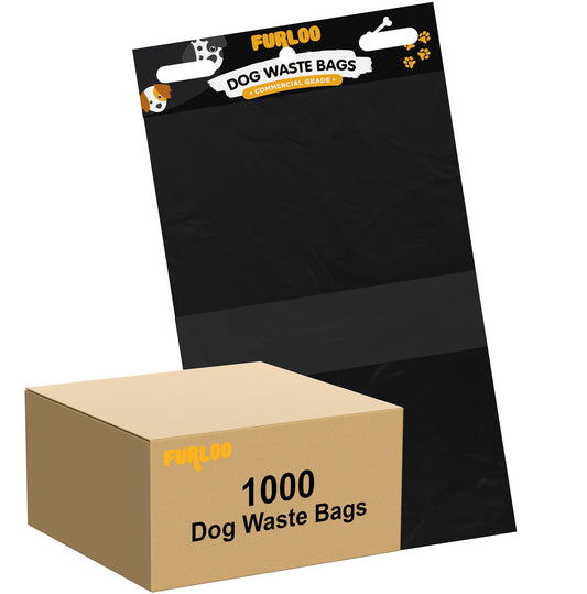 Furloo 1,000 Pet Waste Station Header Bags, 100 Bags Per Pack, 10 Packs, Heavy-Duty Leak-Resistant Dog Waste Refill Bags