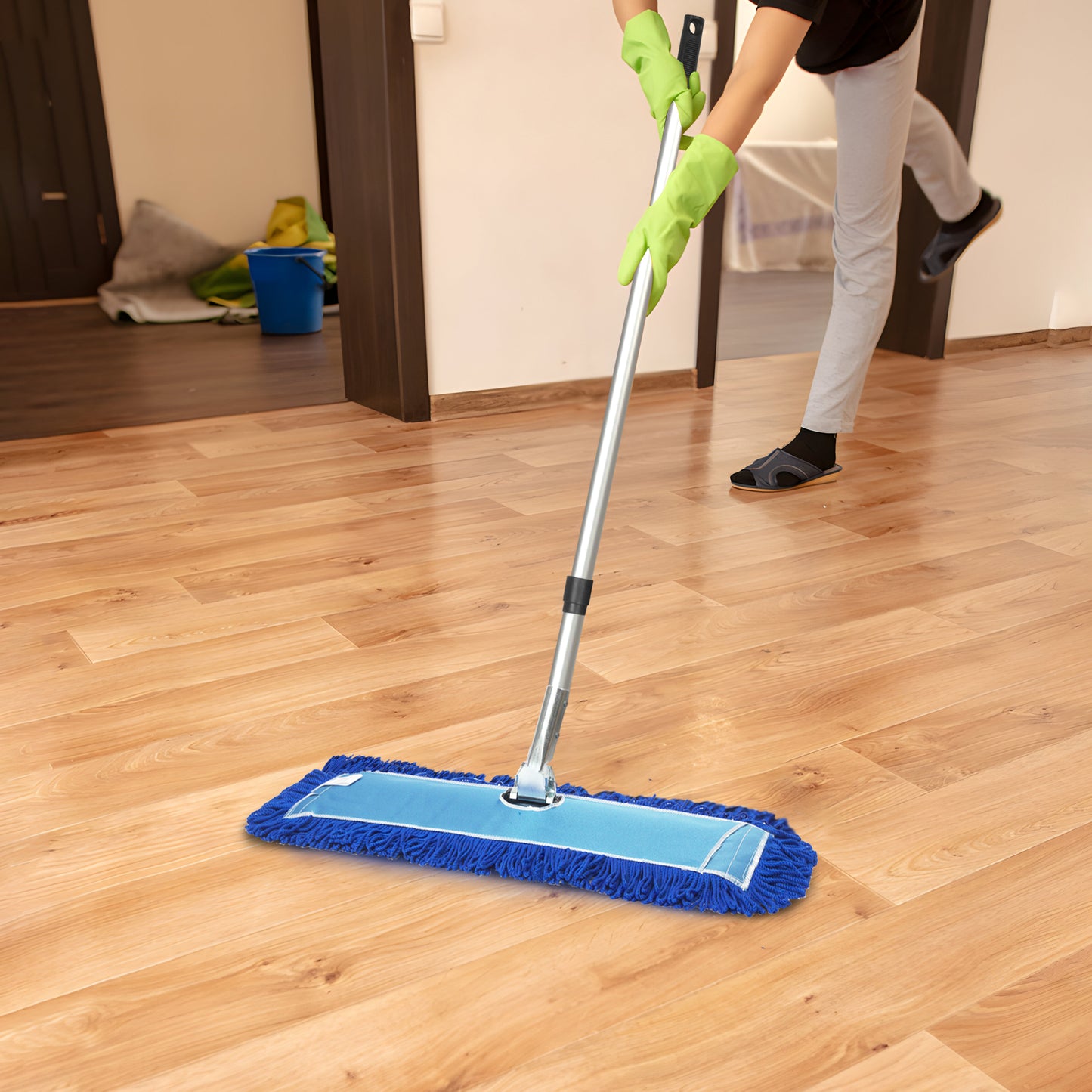 Gritt Commercial All-In-One 36” Microfiber Dust Mop Set With 72" Telescopic Handle