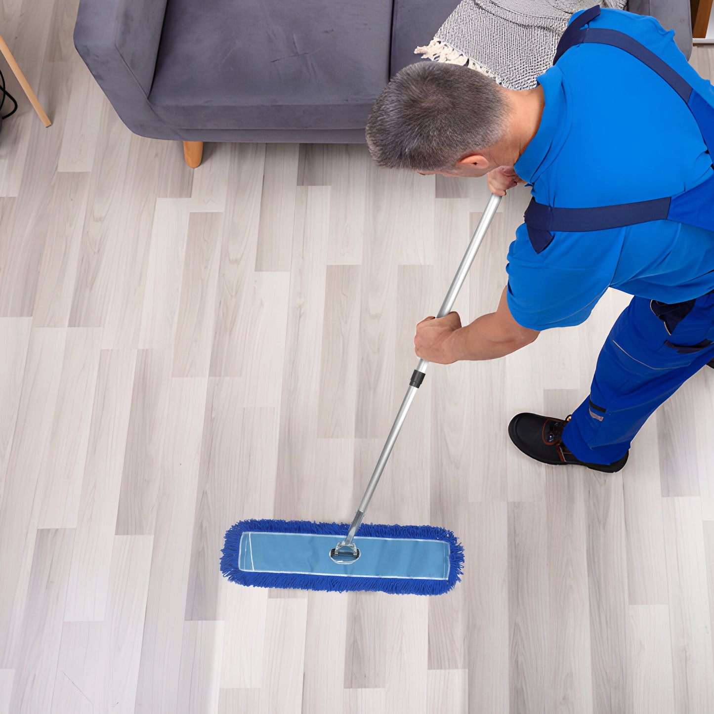 Gritt Commercial All-In-One 36” Microfiber Dust Mop Set With 72" Telescopic Handle