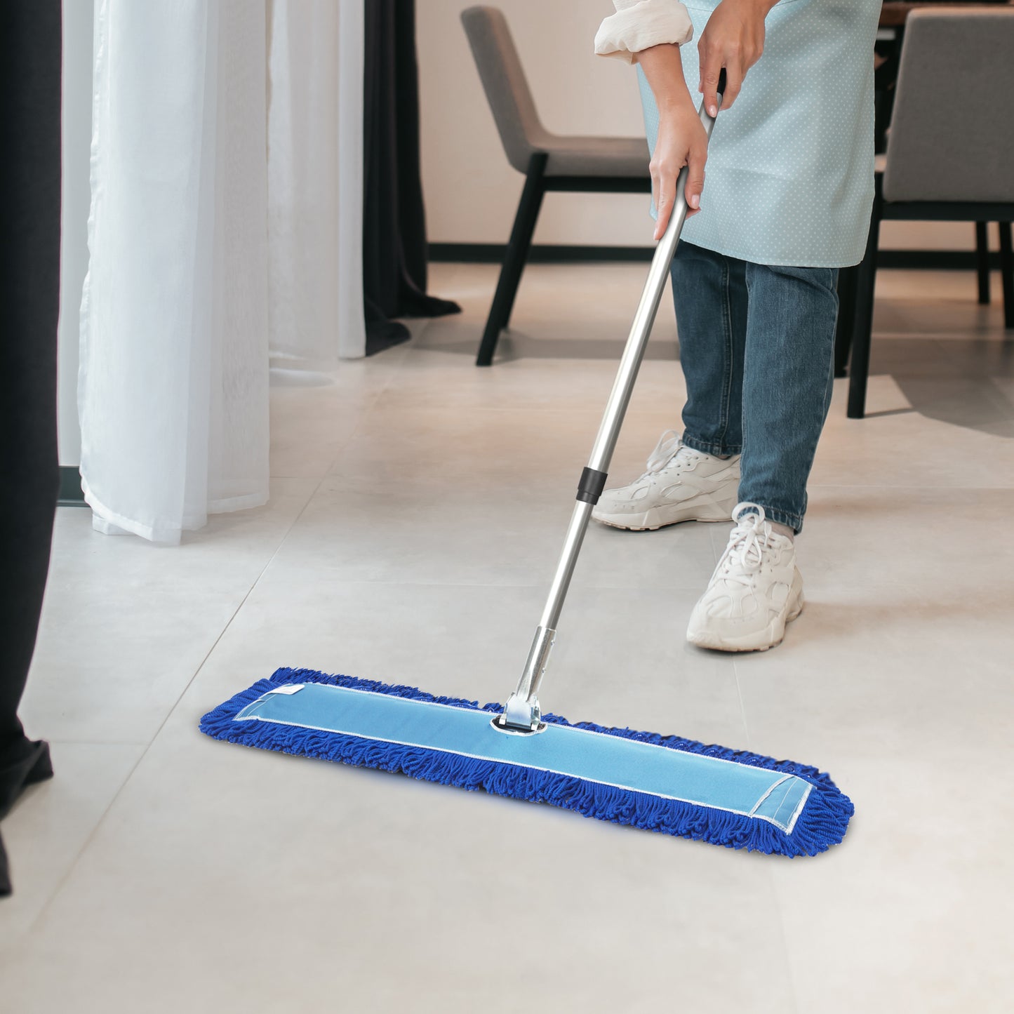 Gritt Commercial All-In-One 48” Microfiber Dust Mop Set With 72" Telescopic Handle