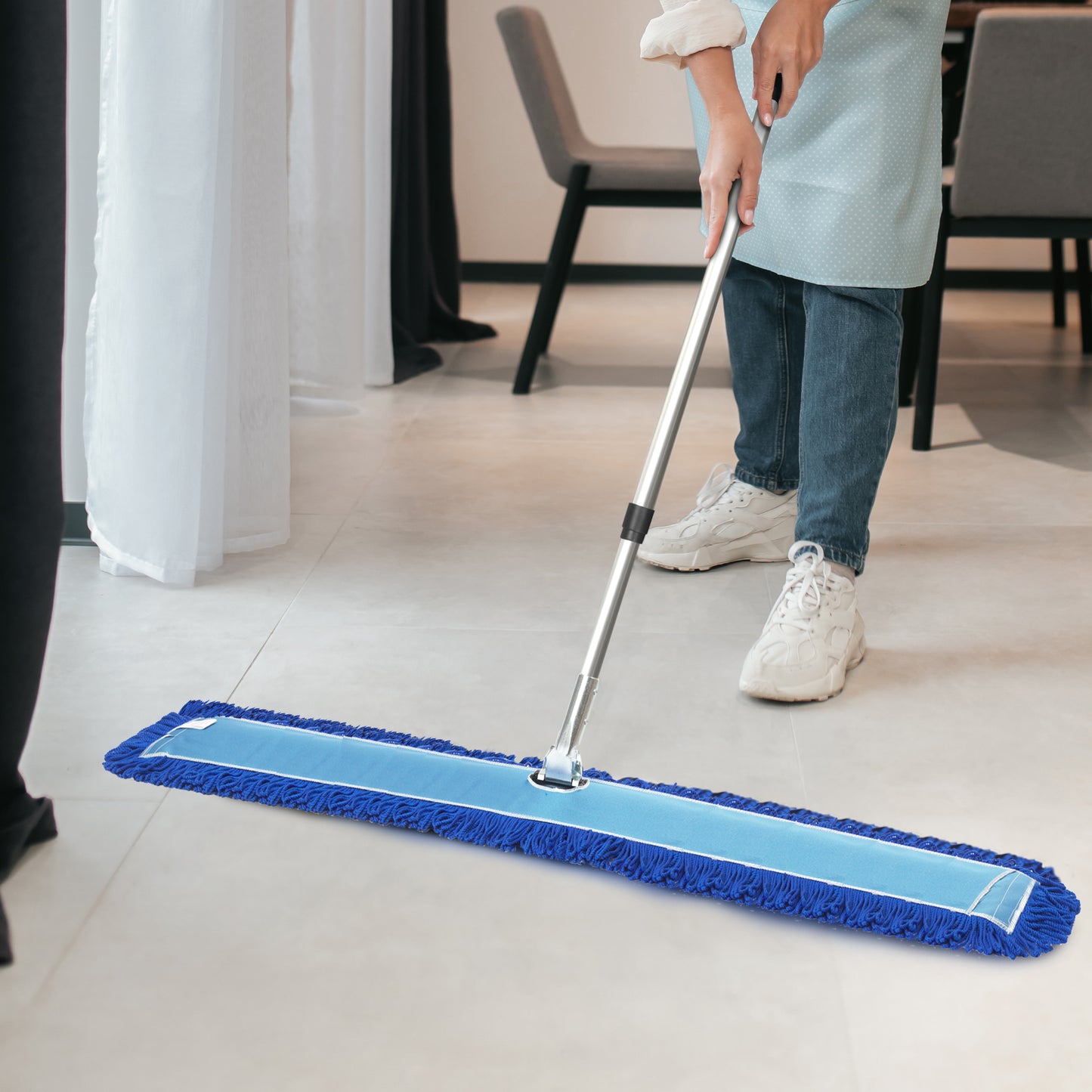 Gritt Commercial All-In-One 60” Microfiber Dust Mop Set With 72" Telescopic Handle