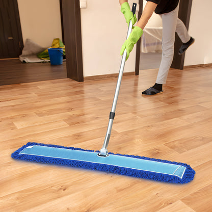 Gritt Commercial All-In-One 60” Microfiber Dust Mop Set With 72" Telescopic Handle