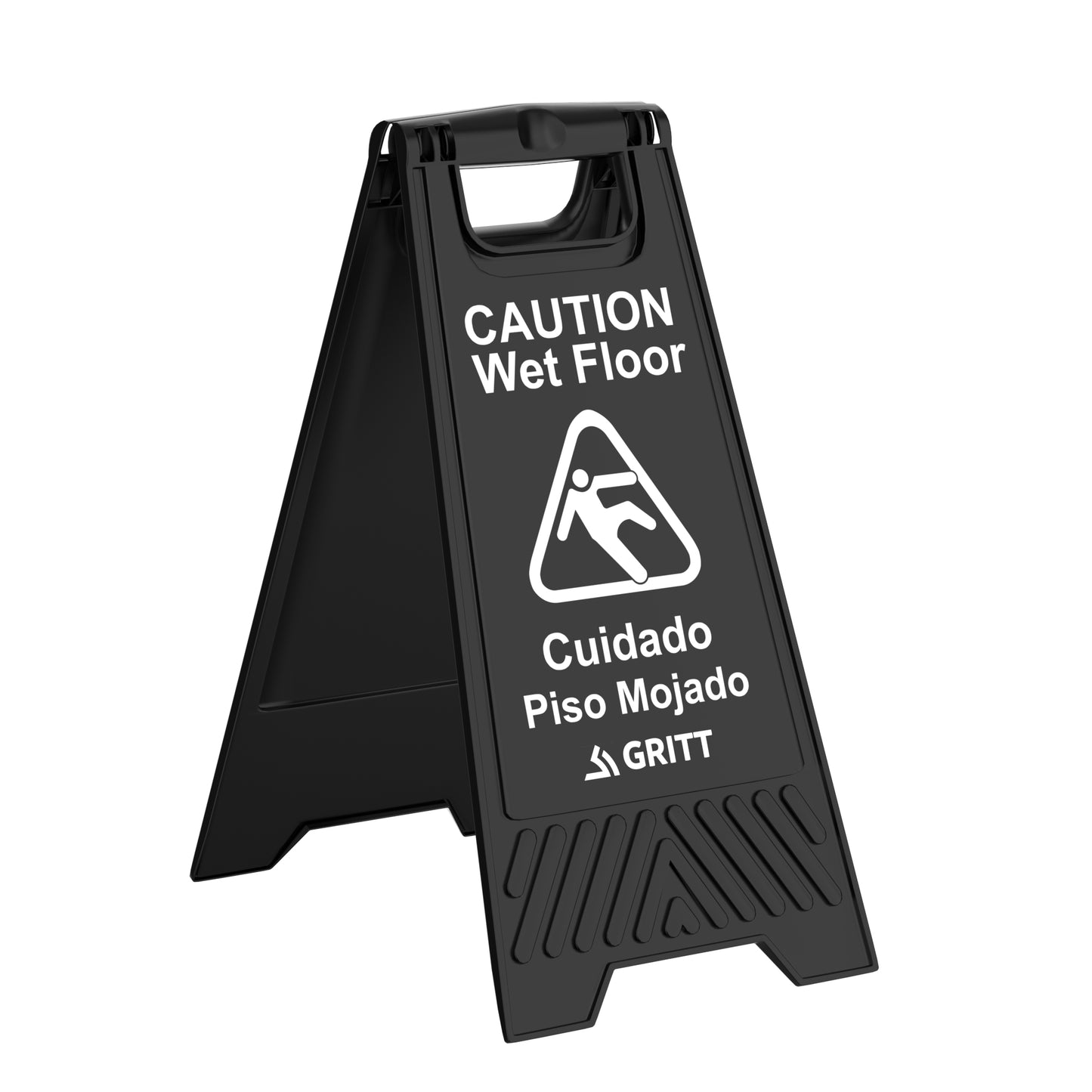 Gritt Commercial Black Caution Wet Floor Sign, Pack of 3