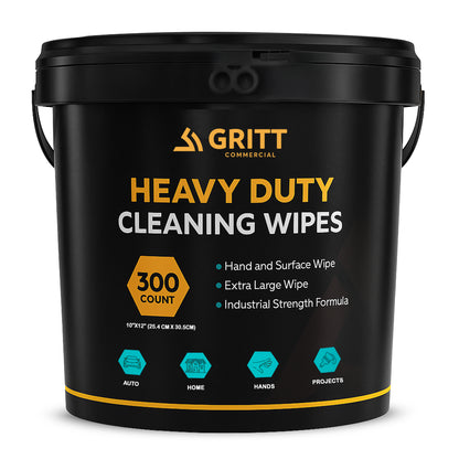 Gritt Commercial 10" x 12" 300-Count Heavy-Duty Multi-Surface Hand & Tool Wet Cleaning Wipes