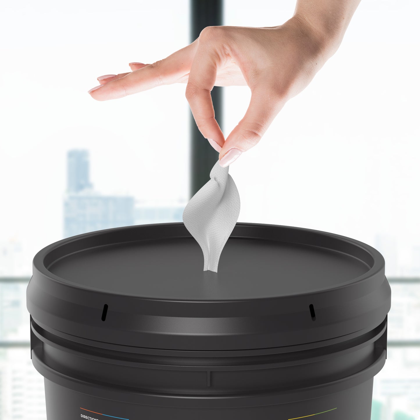 Gritt Commercial 6" x 8" 800-Count Premium Surface Care All-Purpose Cleaner Wipes and Bucket