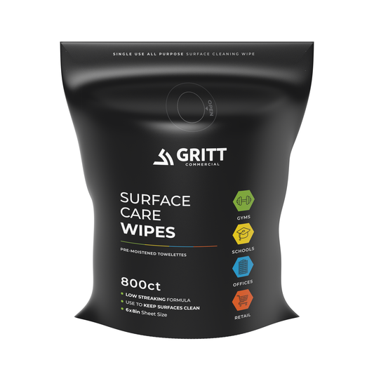 Gritt Commercial 6" x 8" 800-Count Premium Surface Care All-Purpose Cleaner Wipes Refill Bag - 4/Case