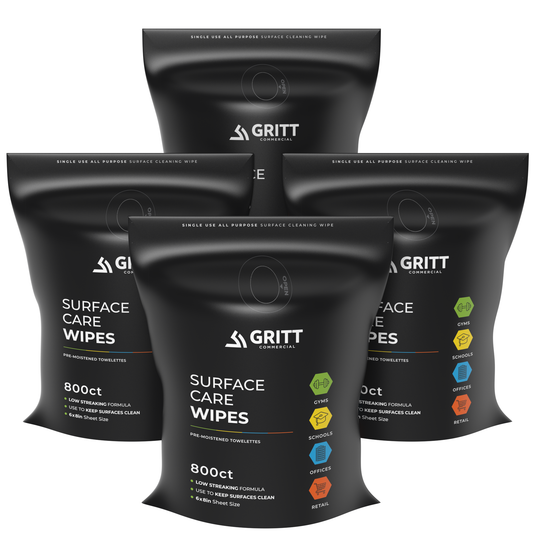 Gritt Commercial 6" x 8" 800-Count Premium Surface Care All-Purpose Cleaner Wipes Refill Bag - 4/Case