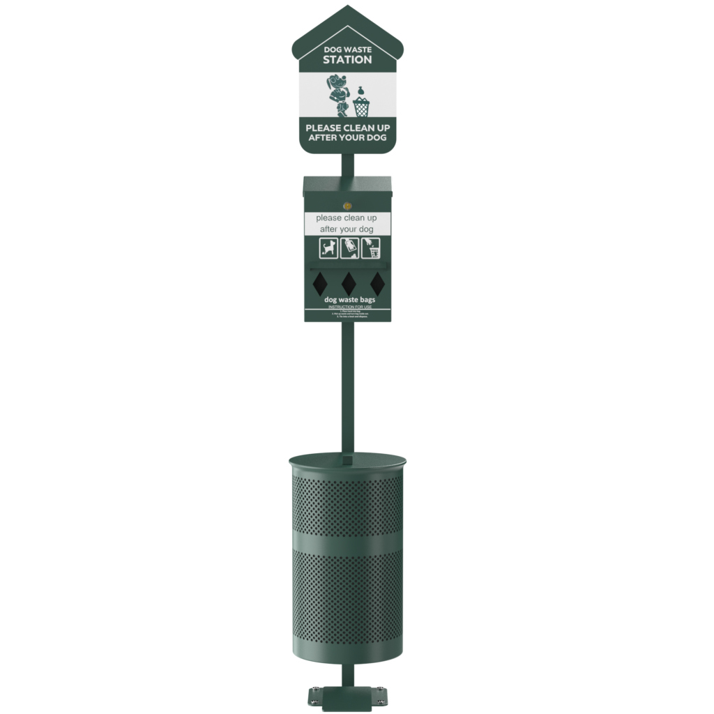 Black Pet Waste Station With Pedal